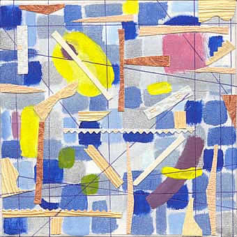 Aquí está creciendo todo un mundo - técnica mixta, acrílico, tinta y collage sobre tela, 19x19cm. 2007.