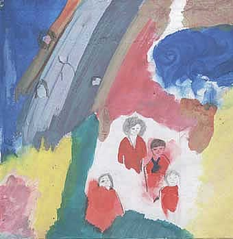 mi familia - acuarela y grafito sobre papel, 22x22cms, 2007