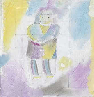 mi hermana - acuarela y grafito sobre papel, 22x22cms, 2007