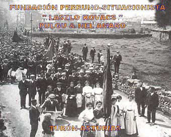 MANIFESTACIÓN DEL 1º DE MAYO EN MIERES,HACIA 1910. BAJANDO DE LA VILLA