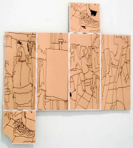 El taller del artista  instalacin objeto, impresin digital sobre caja de embalaje 25,3x28cms (2005)