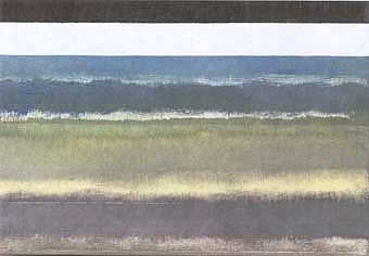 S/T - leo y cinta de carrocero sobre lienzo, 24x35cm, 2002